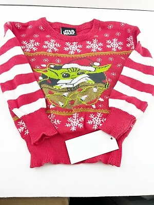 Buy Infant Toddler Kids 12M Star Wars Baby Yoda Grogu Holiday Ugly Christmas Sweater • 11.49£