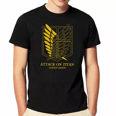 Buy Unisex New Adults T-shirt Anime Attack On Titan TShirt Short Sleeve Tee Casual • 9.59£