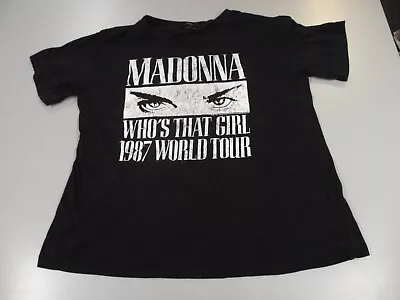 Buy 1987 Madonna Who's That Girl Tour Shirt~ Black~ Size S • 6.62£