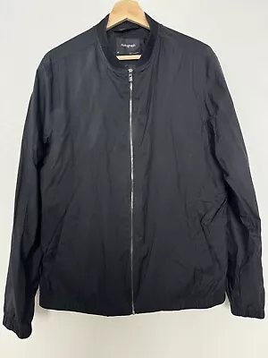 Buy Marks And Spencer Autograph Micro Check Bomber Jacket Black Medium Lightweight • 20£