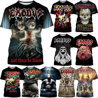 Buy Metal Rock Exodus Band 3D Print Women Men Short Sleeve T-shirt Tops Casual Tees • 10.79£