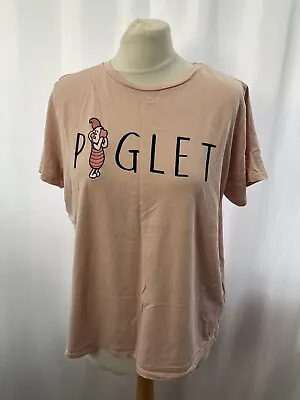 Buy Piglet T-shirt Size L Pink Disney Short Sleeve Crew Neck Cotton Womens  • 7.19£