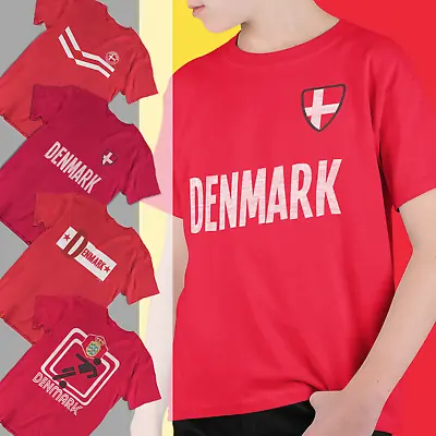 Buy Boys Or Girls Choice Of DENMARK Football Kids T-Shirt 2022 Danish World Cup Euro • 7.99£