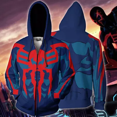 Buy Cosplay Spiderman 2099 Hoodies Superhero Adult Zipper Sweatshirts Jackets Coats • 15.60£