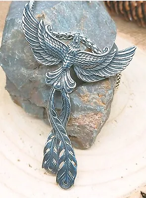 Buy Phoenix Pendant,Large Stainless Steel Fire Bird Necklace,Mythical Viking Pendant • 13.95£