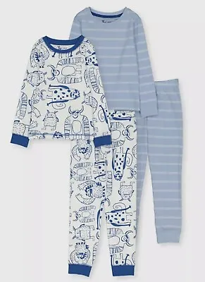 Buy TU 2 Pack Snuggle Fit Monster And Stripe Print Pyjamas 2-3 Years New • 10£