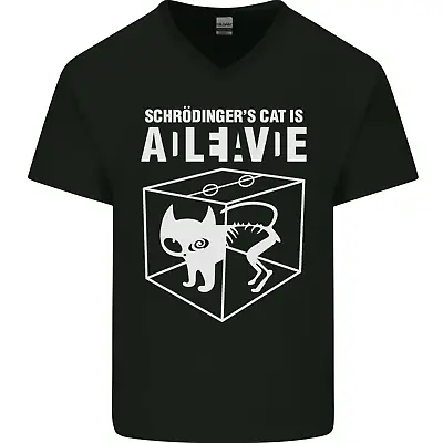 Buy Schrodingers Cat Science Geek Nerd Mens V-Neck Cotton T-Shirt • 8.99£