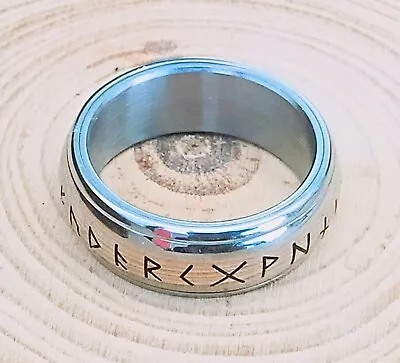 Buy Viking Stainless Steel Runes Ring, Viking Spinner Ring, Viking Engraved Ring • 9.95£