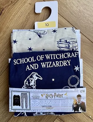 Buy TU Harry Potter Womens Hogwarts Navy & Grey Long Pyjamas PJ Set BNWT - Size 10 • 14£