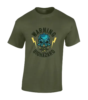 Buy Warning Biohazard Mens T Shirt Cool Nuclear Bomb Design Cool Army Gamer Top • 7.99£