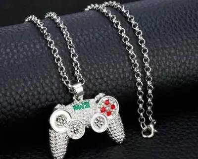 Buy Iced Out Game Controller Necklace PS5 Bling Pendant Jewellery Mens Jewellery UK  • 6.99£