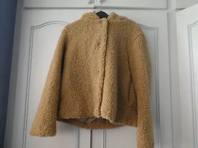 Buy Mango Faux Fur Hooded Teddy Jacket Size Eur S • 24.99£
