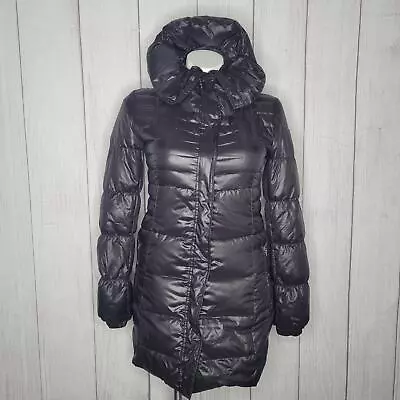 Buy Guess Black Puffer Down And Feather Filled Jacket Womens Size L Full Zip Collar • 28.41£