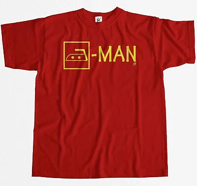 Buy Iron Man Washing Symbol Ironing Hero Mens T-Shirt • 7.99£