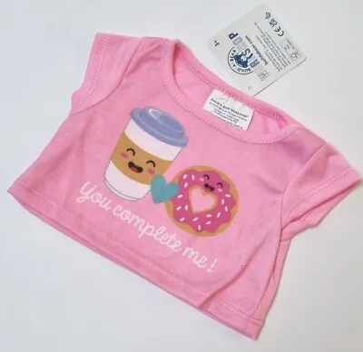 Buy BUILD A BEAR Valentines T Shirt You Complete Me! Drinks & Doughnut 2024 BNWT  • 10.44£