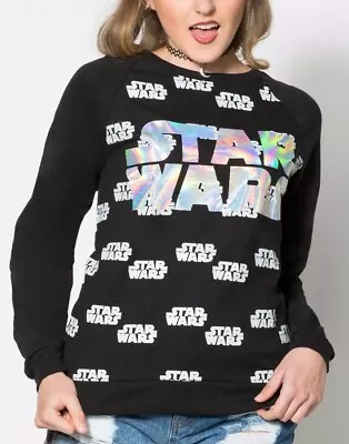 Buy Star Wars Juniors Holographic All Over Print Hologram Sweatshirt NWT XS,M,L,XL • 9.64£