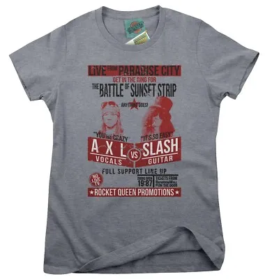 Buy Guns N Roses Inspired Slash V Axl Fight Poster, Women's T-Shirt • 18£