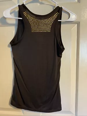 Buy NWT Rock Revolution Dress Tank Top Women’s Brown With Gold Studded Sleeveless • 10.85£