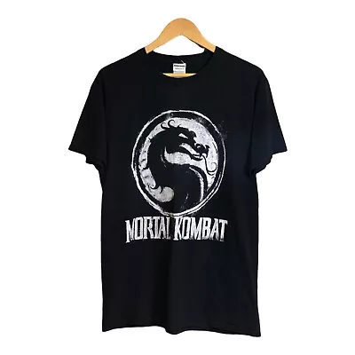 Buy Vintage Mortal Kombat Logo Tshirt PS2 Chalk Black Rare Collectors M 20.5” P2P • 22£