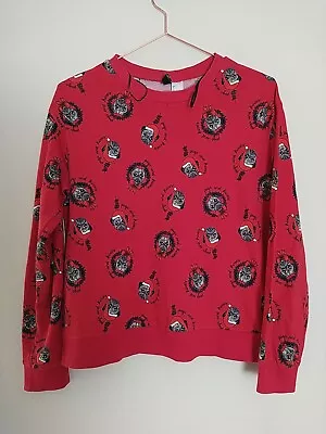 Buy H&M Divided Pugs & Kisses Red Holiday Christmas Lightweight Sweatshirt EUR S • 6£