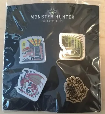 Buy Monster Hunter World Official Pin Badge Set Promotional (New) Fan Merch Capcom • 2£