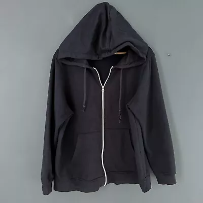 Buy Ladies Navy Blue Zip Up Hoodie Sweatshirt Gym Jacket Top Size XL, 18-20 • 1.99£