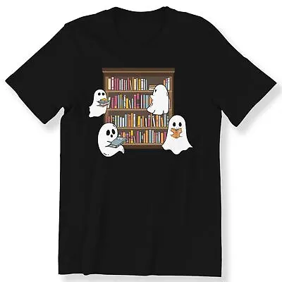 Buy Ghosts Reading Books Men's Ladies T-shirt Halloween Ghosts Book Lovers T-shirt • 12.99£