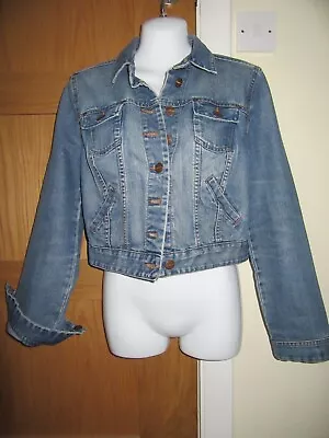Buy New Look Fitted Cropped Ladies Light Blue Denim Jacket Size 12 Eur40 • 6.99£