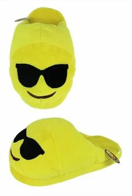 Buy Cool Shades Emoji Slippers Large Size Mens Womens Teens Non Slip Warm Plush • 7.99£