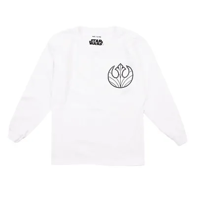 Buy Star Wars Boys T-shirt Rebel Alliance Logo Long Sleeve Kids 7-12 Years Official • 7.99£
