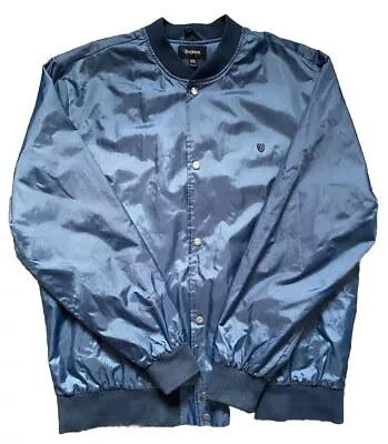 Buy BRIXTON Mens Coach Jacket Size 2XL Blue Button Up Regular Fit VGC Skate Clothing • 24.99£