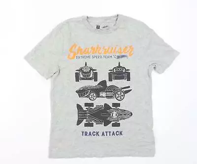 Buy Gap Boys Grey Cotton Basic T-Shirt Size 8 Years Crew Neck Pullover - Hot Wheels  • 5£