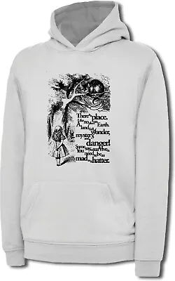 Buy World Book Day Hoodie We Are All Mad Here Cheshire Cat Poem Meme Slogan Top • 20.99£