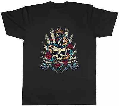 Buy Skull King Mens T-Shirt Tattoo Inked Snake Gothic Unisex Tee Gift • 8.99£