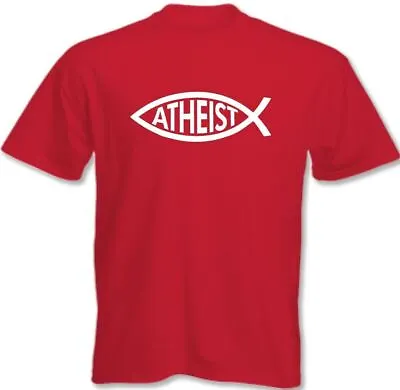 Buy Atheist T-Shirt Darwin Fish Athiest Mens Funny Atheism • 8.98£