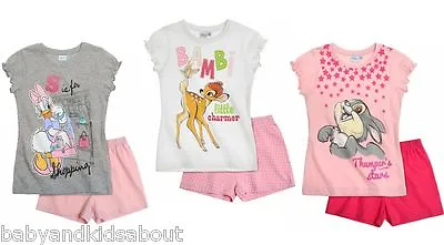 Buy Disney Bambi Girls Short Sleeve Pyjama Set T-Shirt & Shorts 2-8 Years; BNWT • 8.09£