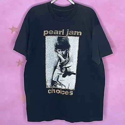 Buy Vintage 1992 Pearl Jam Choices Large T Shirt Rare Kids Prefer Crayons To Guns • 402.56£