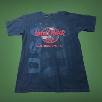Buy Navy Blue Hard Rock Cafe T-Shirt Graphic Tee Travel Size Small Washington DC USA • 7.95£