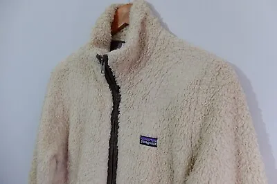 Buy Womens Patagonia Teddy Furry Zip Up Fleece Jacket Biege M • 45£