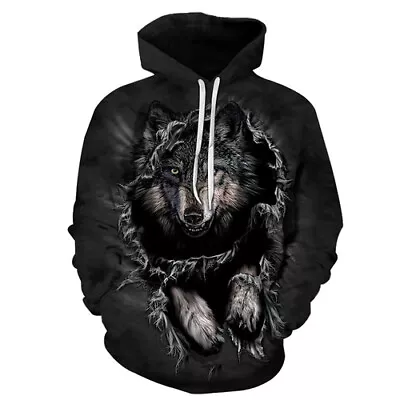 Buy Animal Wolf Streetwear Casual Women Men 3D Print Hoodies Pullovear Sweatshirts • 22.79£