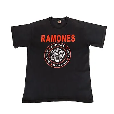 Buy Ramones Logo Tshirt | Vintage American Punk Rock Band Music Black Large • 23.52£