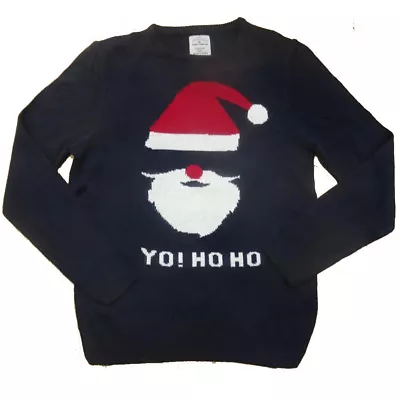 Buy New Navy Santa Clause Christmas Festive Jumper YO HO HO Long Sleeves Size S-XL • 11.01£