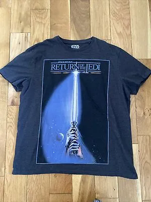 Buy Star Wars Return Of The Jedi Poster T-shirt Charcoal Grey  Mens XL X Large • 7.49£