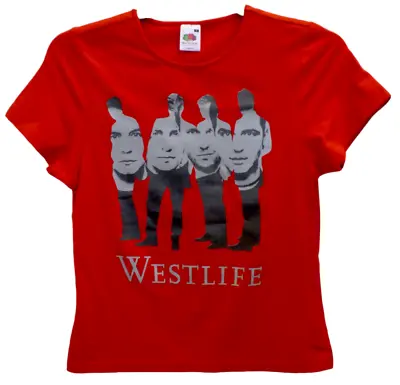 Buy Westlife Red Face To Face World Tour Short Sleeve T Shirt Lady Fit Size Small • 10£