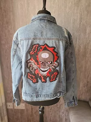Buy Brave Soul Denim Jacket Distress Size 24 Skull And Butterflies  Different  • 35£