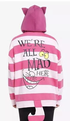 Buy Disney Cheshire Cat Alice In Wonderland Hoodie Jacket With Ears And Tail L XL • 142.08£