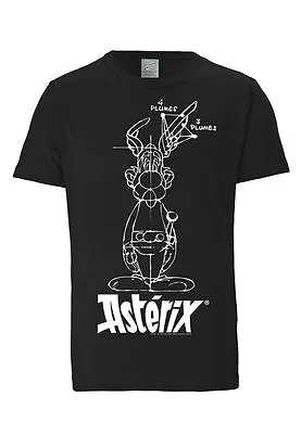 Buy Comics - Hero - Advetures Of Asterix - Asterix Sketch T-Shirt, Black - LOGOSHIRT • 35.94£