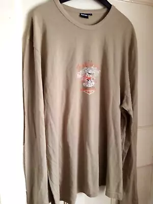 Buy T Shirt Large Beige Long Sleeve Top (First Mission Logo) Watsons Mens • 7.99£