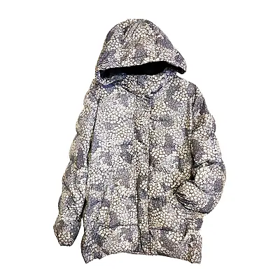 Buy Gap Kids Jacket Size XXL 14-16 Plus Hooded Puffer Floral Grey Primaloft Down Alt • 15.78£