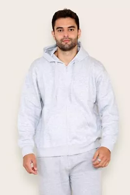 Buy Mens Plain Fleece Zip Up Hoodie Sweatshirt Hooded Zipper Sports Jumper Top S-5XL • 7.99£